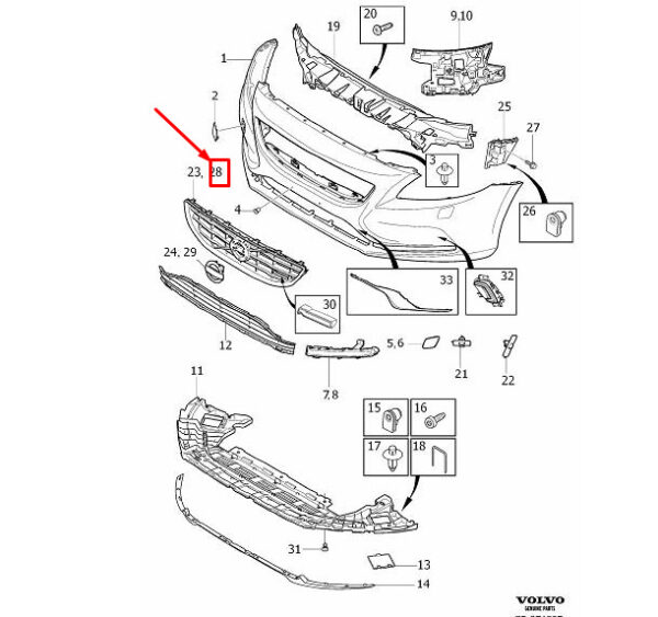31353120 - VOLVO V40 RADIATOR GRILLE 31353120 NEW GENUINE