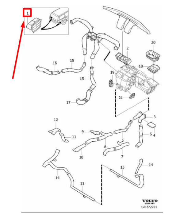 31390869 - VOLVO XC90 MK1 REAR RIGHT AIR VENT RHD 31390869 NEW GENUINE
