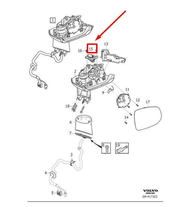 31402886 - VOLVO S60 MK3 FRONT LEFT PARKING AID CAMERA MOUNT 31402886 NEW GENUINE