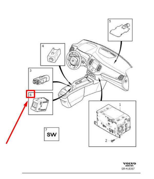 31407038 - Volvo S60 MK3 Additional Music Player Connectors 31407038 NEW ORIGINAL