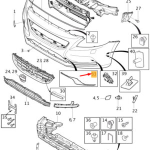 31408928 - Volvo V40 front bumper, right side part 31408928, new original