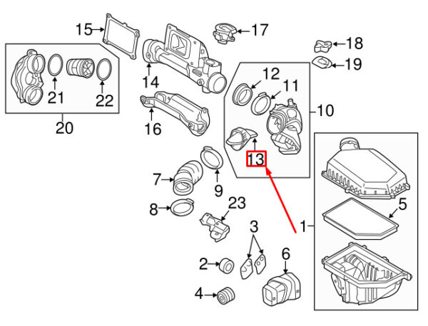 31422057 - Volvo S60 MK2 Motor Air Inlet Resonator 31422057 NEW REAL