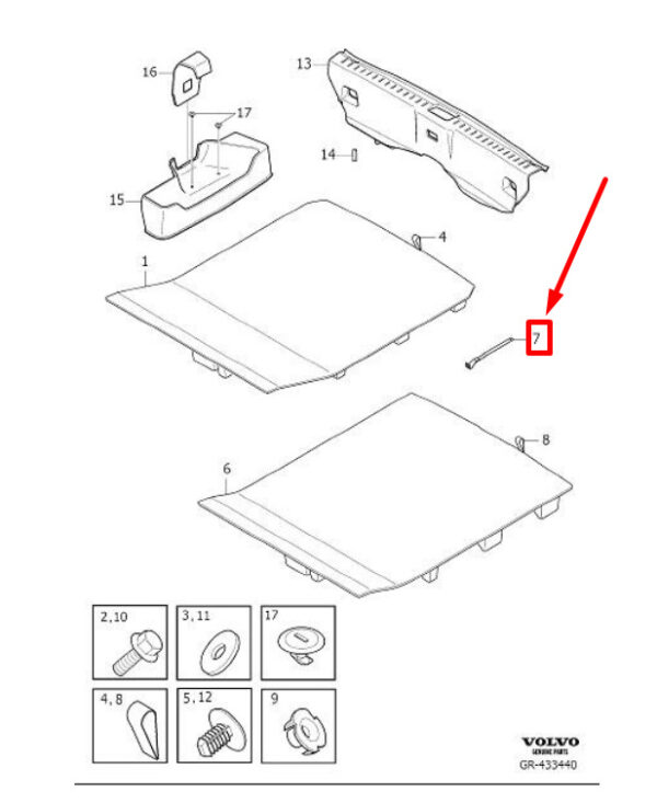 31426502 - VOLVO S90 MK2 INTERIOR FAIRING HOOK 31426502 NEW GENUINE