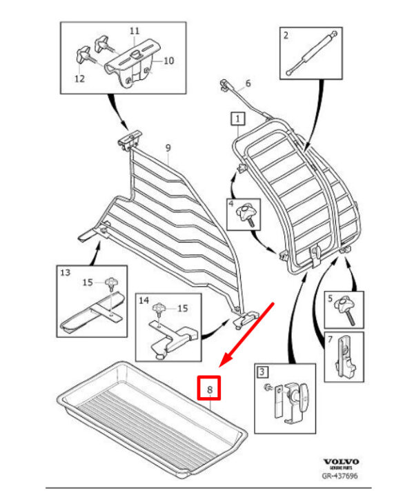 31428993 - VOLVO V90 MK2 REAR DIVIDER SIDE LUGGAGE MAT 31428993 NEW GENUINE