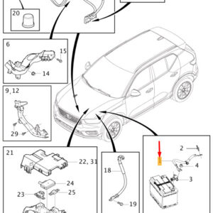 31453627 - Volvo XC40 Ground Cable for Battery 31453627 NEW ORIGINAL