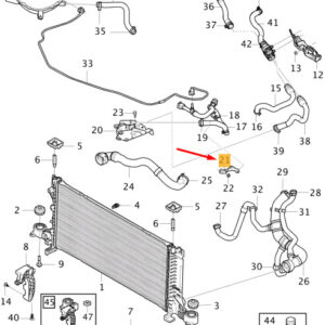 31461915 - Volvo XC40 Cooling System Hose Mount 31461915, NEW, ORIGINAL
