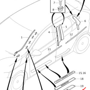31462012 - Volvo V40 front sill trim molding lettering 31462012 original part
