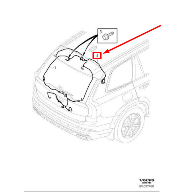 31472047 - VOLVO XC90 MK2 RIGHT TAILGATE WIRING HARNESS 31472047 NEW GENUINE