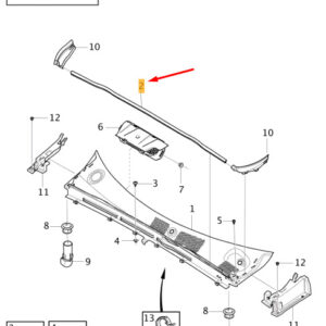 31479369 - Volvo XC40 Drain Channel Gasket Mold for Windshield Front 31479369part