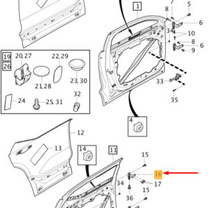 31479749 - Volvo XC40 door hinge rear upper right 31479749 NEW ORIGINAL