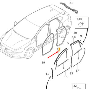 31662593 - Volvo V40 Cros Country window guide strip front left 31662593, original part