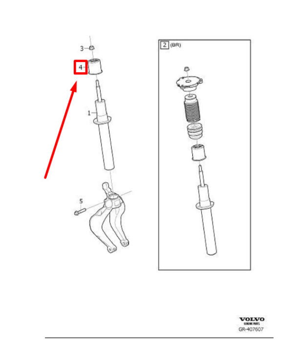 31682018 - VOLVO S90 MK2 FRONT SHOCK ABSORBER SHELL 31682018 NEW GENUINE