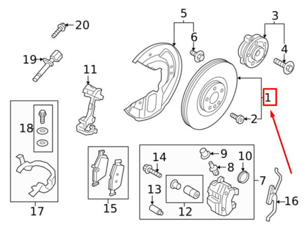 32217561 - VOLVO S90 MK2 FRONT RIGHT BRAKE DISC 32217561 NEW GENUINE