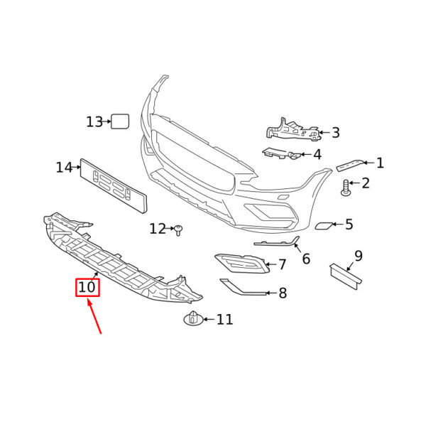 32227198 - Volvo S60 MK3 Front Bumper Air Guide Plate 32227198 NEW GENUINE