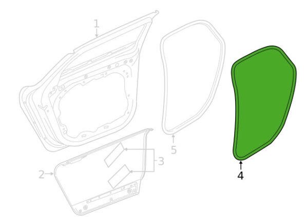 32229229 - VOLVO V60 MK2 REAR RIGHT OUTER DOOR SEAL RUBBER 32229229 NEW GENUINE