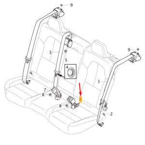 32239266 - Volvo XC40 double seat belt rear lock, 32239266, original part
