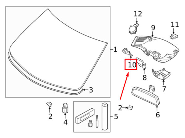 32244444 - VOLVO XC40 WINDSHIELD POST TRIM CAP 32244444 NEW GENUINE