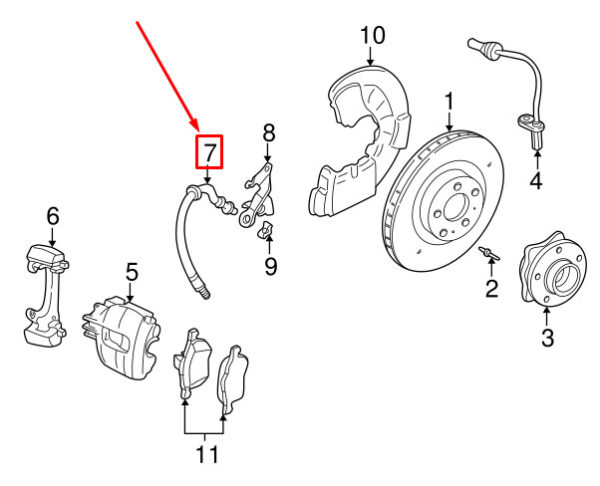 32246086 - Volvo XC70 MK2 Front Brake Hose 32246086 NEW REAL