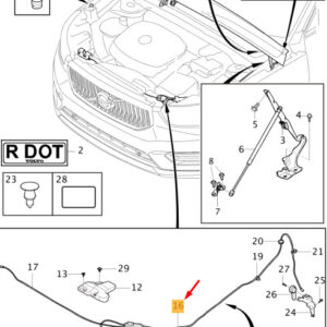 32277817 - Volvo XC40 front bonnet, rear cable box 32277817, new original