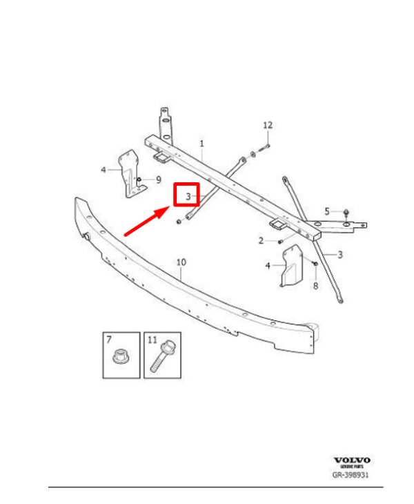 32297431 - VOLVO XC90 MK2 FRONT RIGHT BUMPER BRACKET 32297431 NEW GENUINE