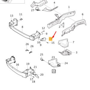 32318906 - Volvo XC40 Front Bumper Reinforcement Rail Mount 32318906 NEW Original
