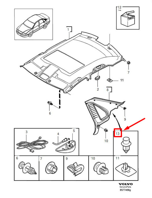 3533394 - VOLVO XC60 MK1 EXPANSION PLUG CLIP 3533394 NEW GENUINE