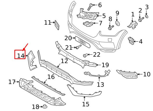 39797348 - VOLVO XC90 MK2 Front Right Bumper Trim 39797348 NEW GENUINE