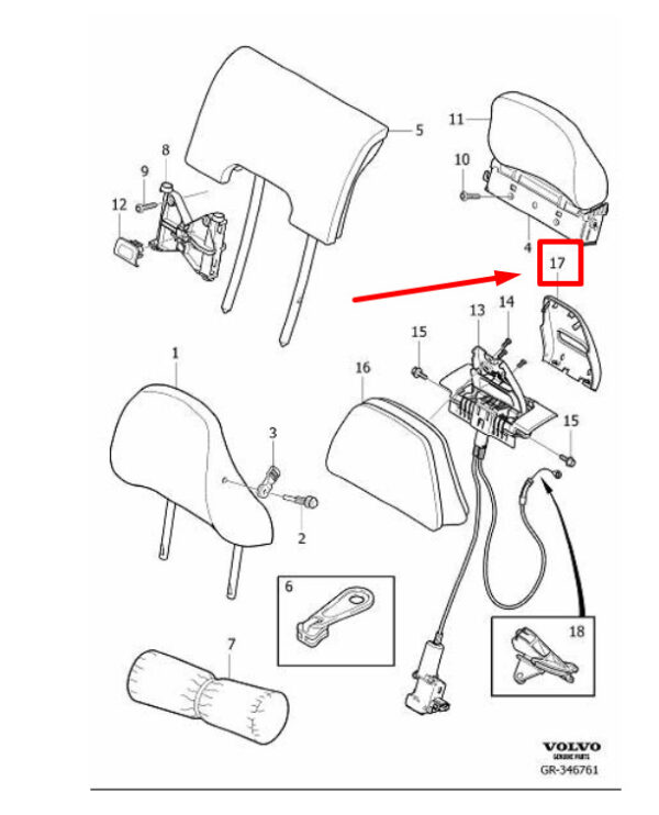 39811502 - VOLVO V60 MK1 HEADREST COVER 39811502 NEW GENUINE
