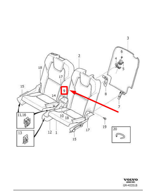 39835199 - VOLVO XC90 MK2 REAR STORAGE COVER 39835199, NEW, GENUINE