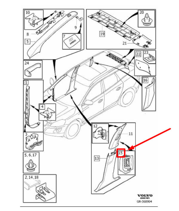 39839069 - VOLVO XC60 MK1 FRONT LEFT INNER OUTLET 39839069 NEW GENUINE