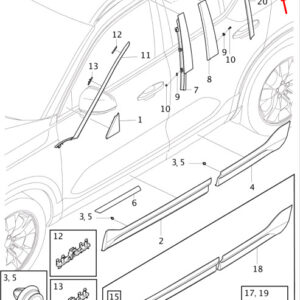 39848977 - Volvo XC40 D-Column Strip Right 39848977 NEW ORIGINAL