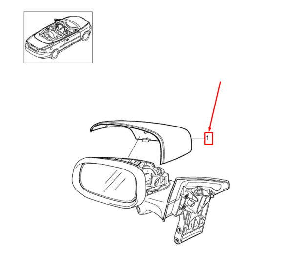 39850547 - VOLVO V40 Hatchback Front Left Door Mirror Cover Cap 39850547 NEW GENUINE
