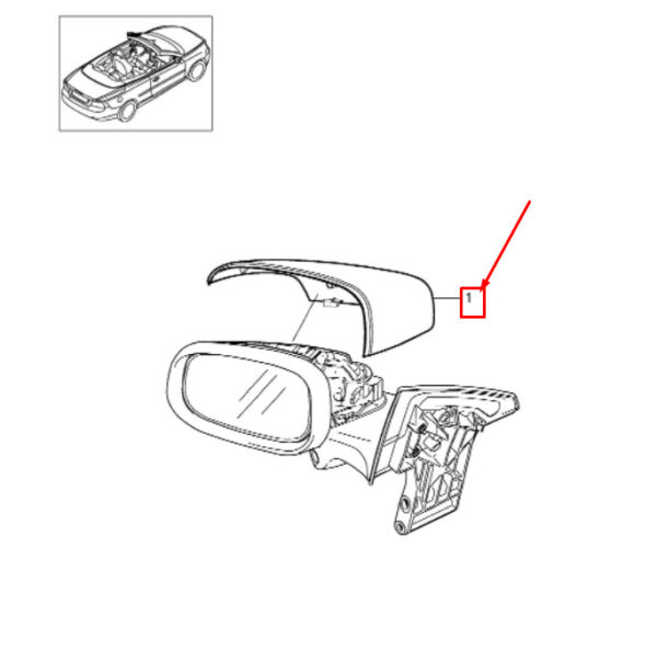 39850582 - VOLVO C70 II Cabrio MK2 Front Left Door Mirror Cover 39850582 NEW GENUINE