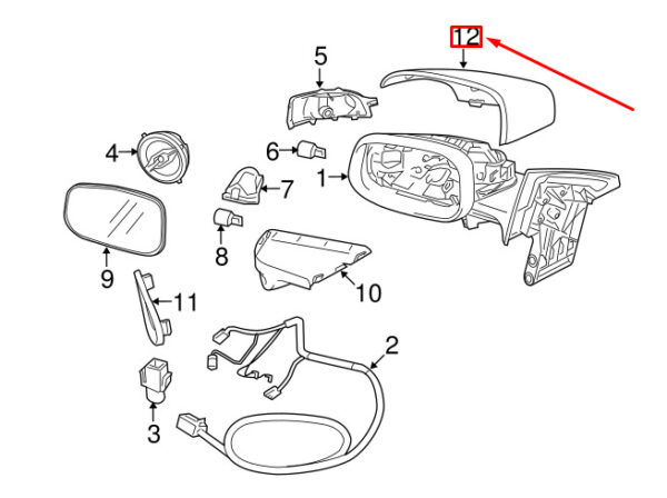 39850593 - Volvo S80 MK2 Front Right Door Mirror Back Cover Cap 39850593 NEW REAL