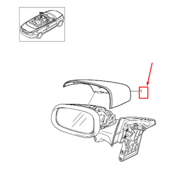 39853091 - VOLVO C70 II Cabrio MK2 Front Left Door Mirror Cover 39853091 NEW GENUINE