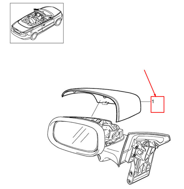 39853110 - VOLVO C30 FRONT RIGHT EXTERIOR MIRROR COVER 39853110 NEW GENUINE