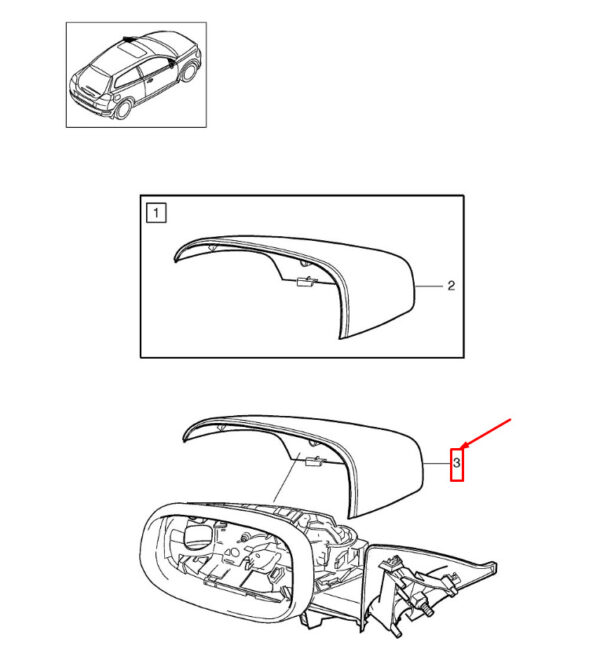 39865826 - VOLVO V40 Hatchback Front Left Door Mirror Cover Cap 39865826 NEW GENUINE