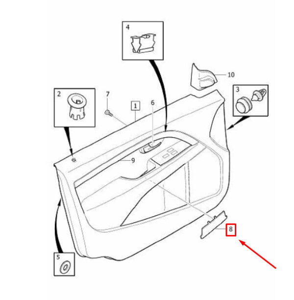 39873246 - Volvo XC70 P24 Front Right Door Trim 398873246 NEW GENUINE