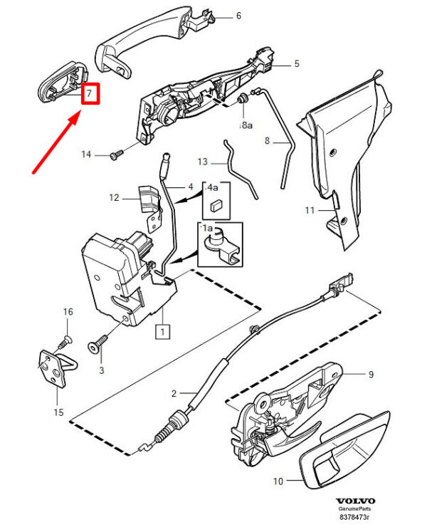39882367 - VOLVO XC90 MK1 FRONT LEFT OUTER HANDLE COVER 39882367 NEW GENUINE