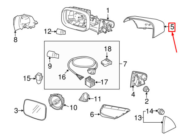 39883198 - VOLVO V70 III BW MK3 Front Right Door Mirror Cover 39883198 NEW GENUINE