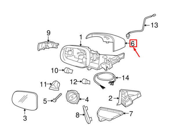 39896569 - VOLVO V70 III BW MK3 Front Left Door Mirror Cover 39896569 NEW GENUINE