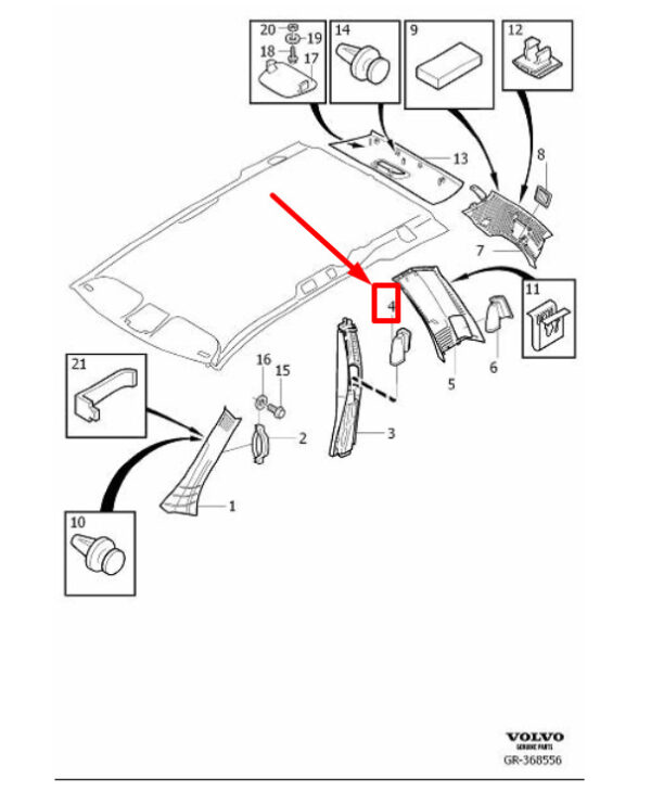 39897966 - VOLVO XC90 MK1 FRONT LEFT DEFROSTER NOZZLE 39897966 GENUINE