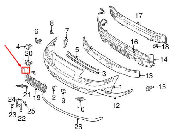 39981741 - Volvo S80 MK1 Front Bumper Towing Eye Cover 39981741 NEW REAL