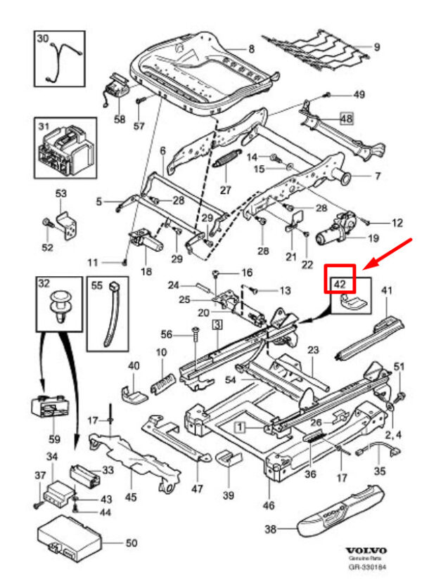 39987808 - VOLVO XC90 MK1 Rear Left Inner Seat Frame Trim Panel 39987808 NEW GENUINE
