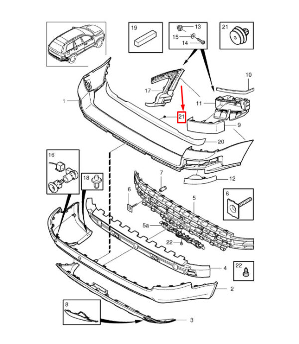 8611997 - Volvo XC90 MK1 Rear Bumper Clip 8611997 NEW REAL