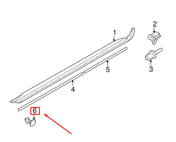 8620424 - Volvo XC70 P2 Side Gasket Strip Clip 8620424 NEW REAL