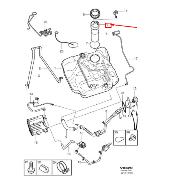 8621477 - Volvo V40 hatchback fuse ring fuel supply unit 8621477 NEW ORIGINAL