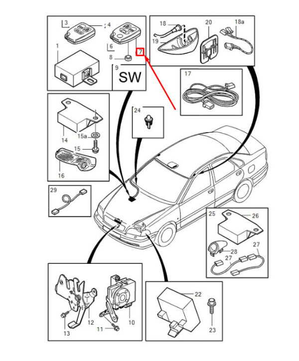 9166200 - Volvo C70 MK1 Keyless Remote Control Transmitter 9166200 NEW REAL