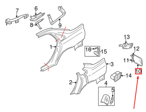 9187630 - VOLVO S80 MK1 FUEL FILLER FLAP 9187630 NEW GENUINE
