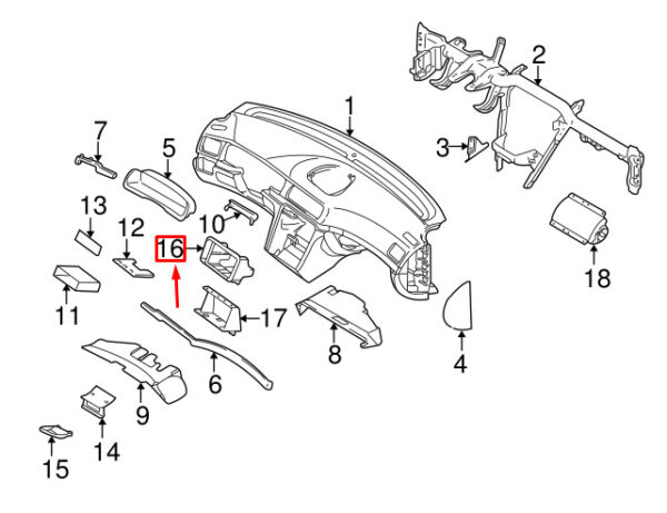9491220 - Volvo S80 MK1 Dashboard Center Panel 9491220 NEW REAL
